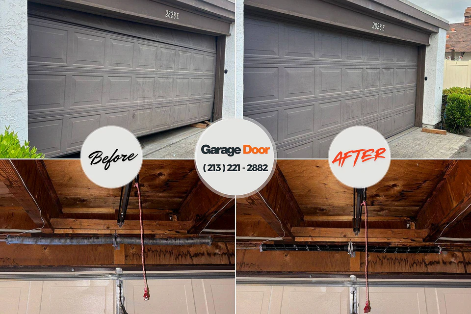 Before and after: garage door repair Watford City, ND